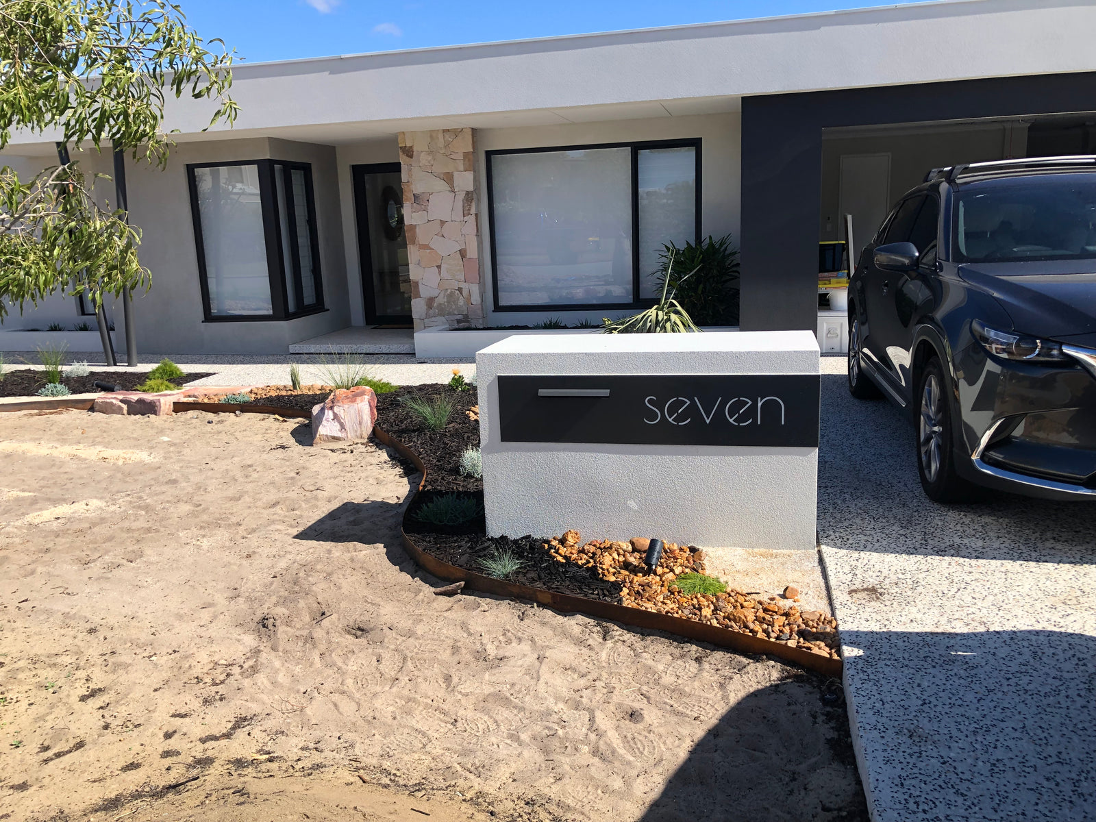 Black Powder-Coated Aluminium Letterbox Faceplate 1200 x 300 - 340 Slot LHS