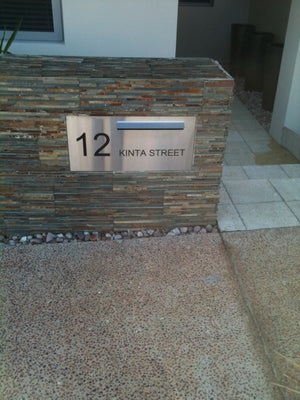 Marine Grade Brushed Stainless Steel Letterbox Faceplate 600 x 300 (Laser Etched) - 340 Slot
