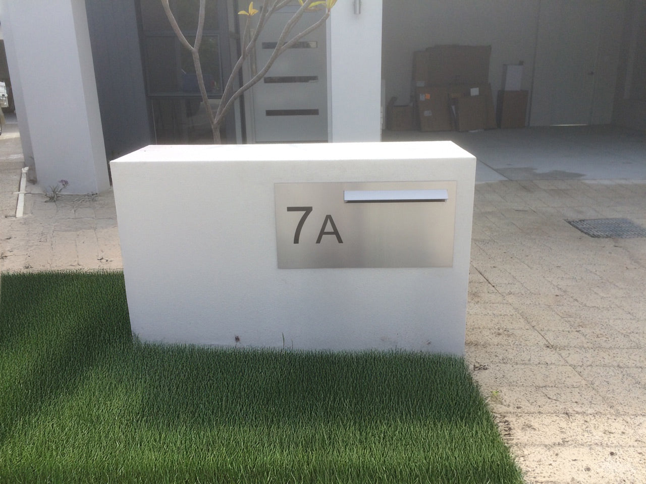 Marine Grade Brushed Stainless Steel Letterbox Faceplate 600 x 300 (Laser Etched) - 340 Slot