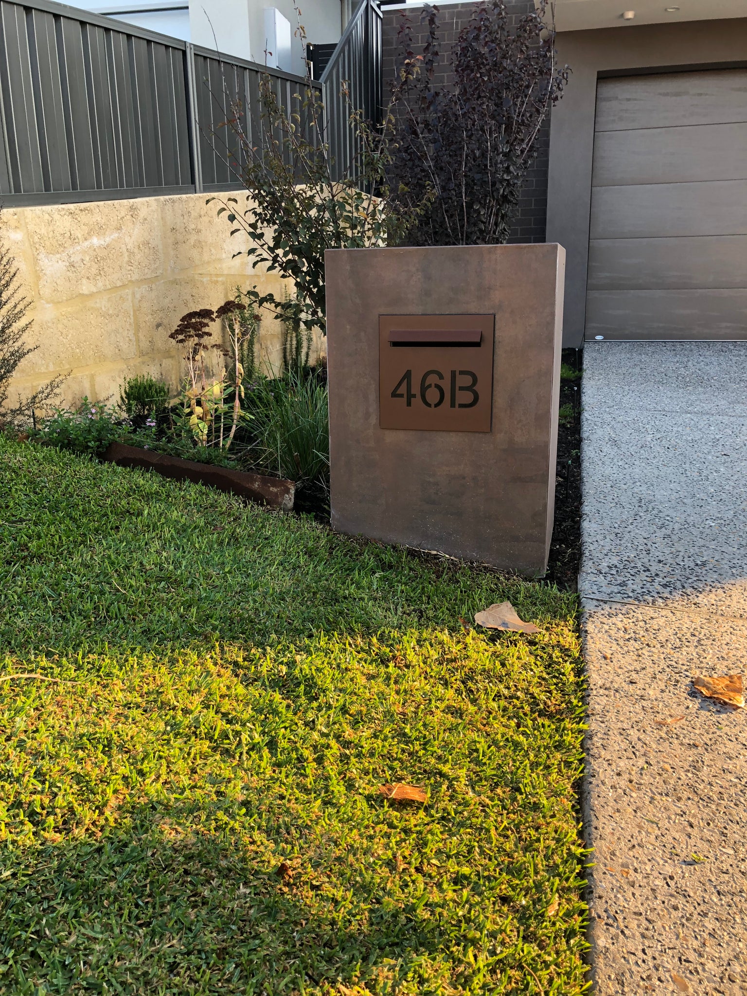 Corten Powder-Coated Aluminium Letterbox Faceplate 390 x 430 with 340 slot