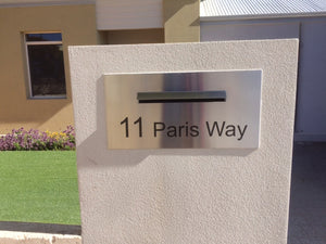 Marine Grade Brushed Stainless Steel Letterbox Faceplate 600 x 300 (Laser Cut) - 340 Central Slot