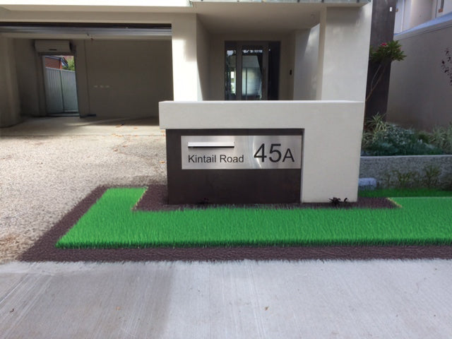 Marine Grade Brushed Stainless Steel Letterbox Faceplate 1200 x 300 (Laser Etched) - 340 LHS Slot