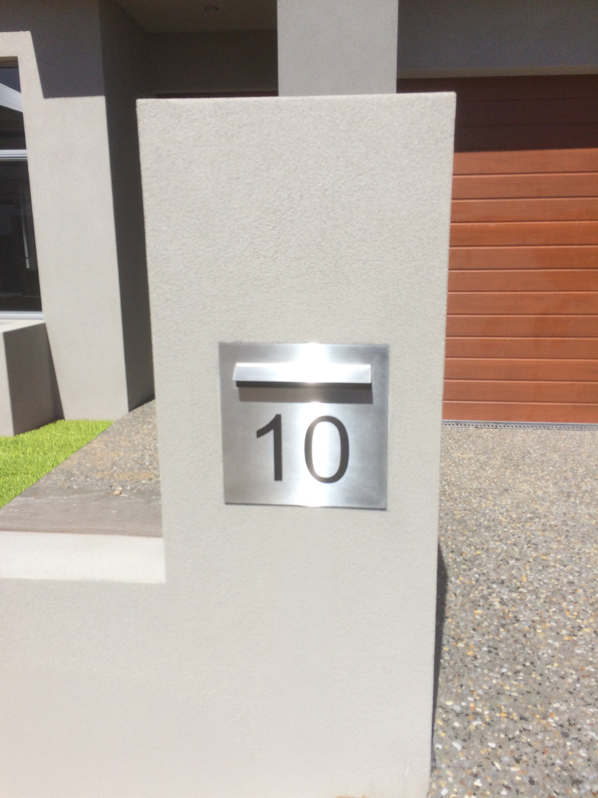 Marine Grade Brushed Stainless Steel Letterbox Faceplate 300 x 300 with 240 Slot (Laser Cut)