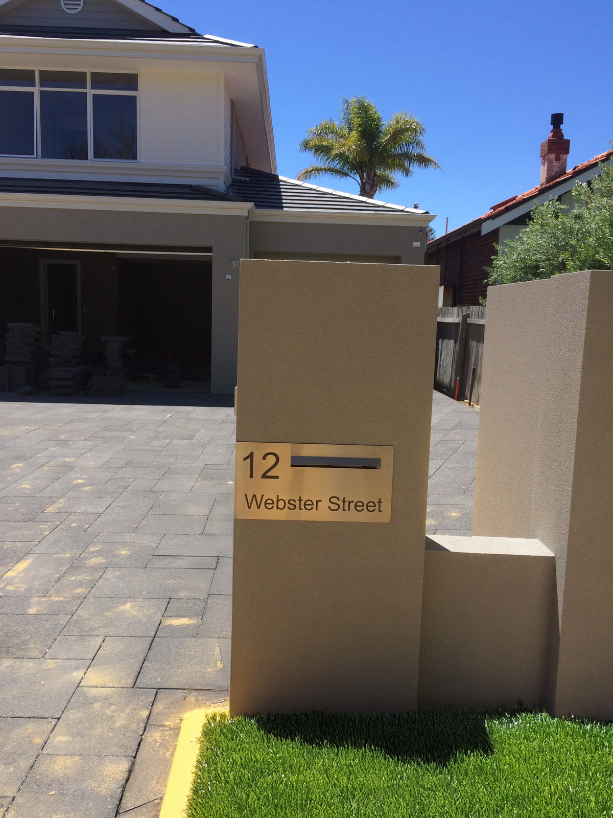 Marine Grade Brushed Stainless Steel Letterbox Faceplate 600 x 300 (Laser Cut) - 340 Slot