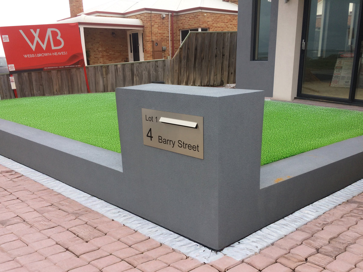 Marine Grade Brushed Stainless Steel Letterbox Faceplate 600 x 300 (Laser Etched) - 340 Slot