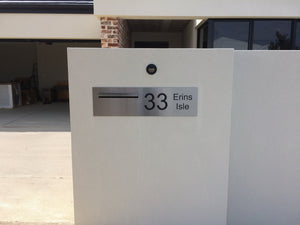 Marine Grade Brushed Stainless Steel Letterbox Faceplate 900 x 250 (Laser Etched) - 340 Slot LHS