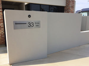 Marine Grade Brushed Stainless Steel Letterbox Faceplate 900 x 250 (Laser Etched) - 340 Slot LHS