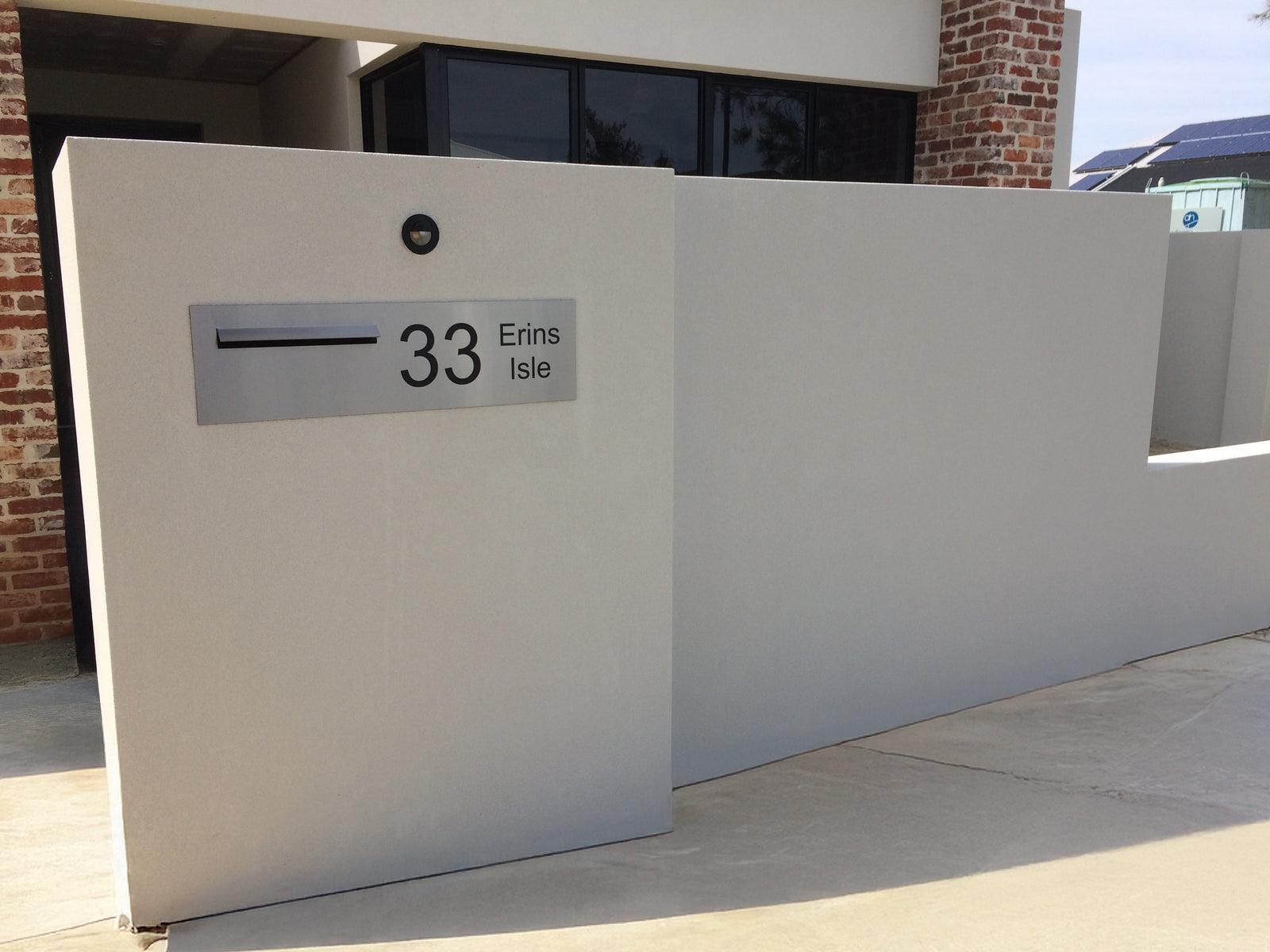 Marine Grade Brushed Stainless Steel Letterbox Faceplate 900 x 250 (Laser Cut) - 340 Slot LHS