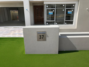 Marine Grade Brushed Stainless Steel Letterbox Faceplate 390 x 430mm (Laser Etched) - 340 Slot