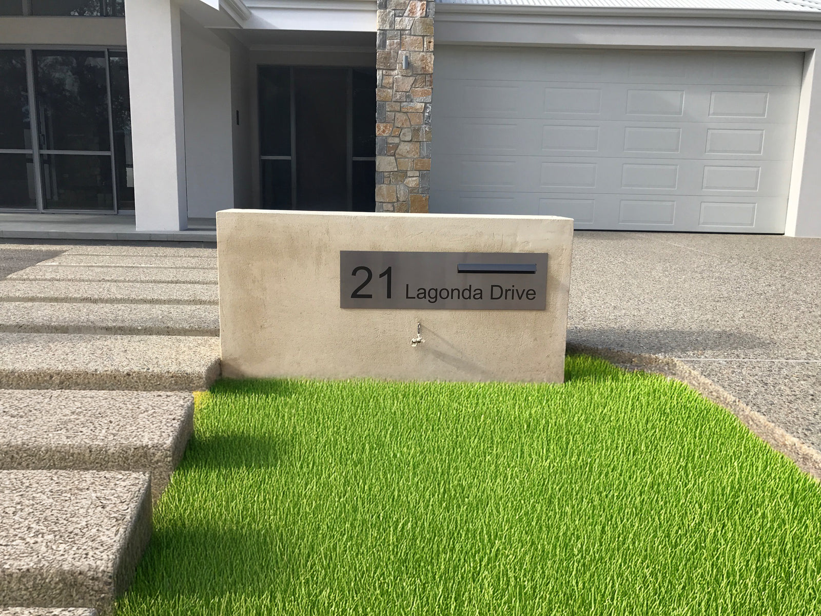 Marine Grade Brushed Stainless Steel Letterbox Faceplate 1200 x 300 (Laser Etched) - 340 Slot