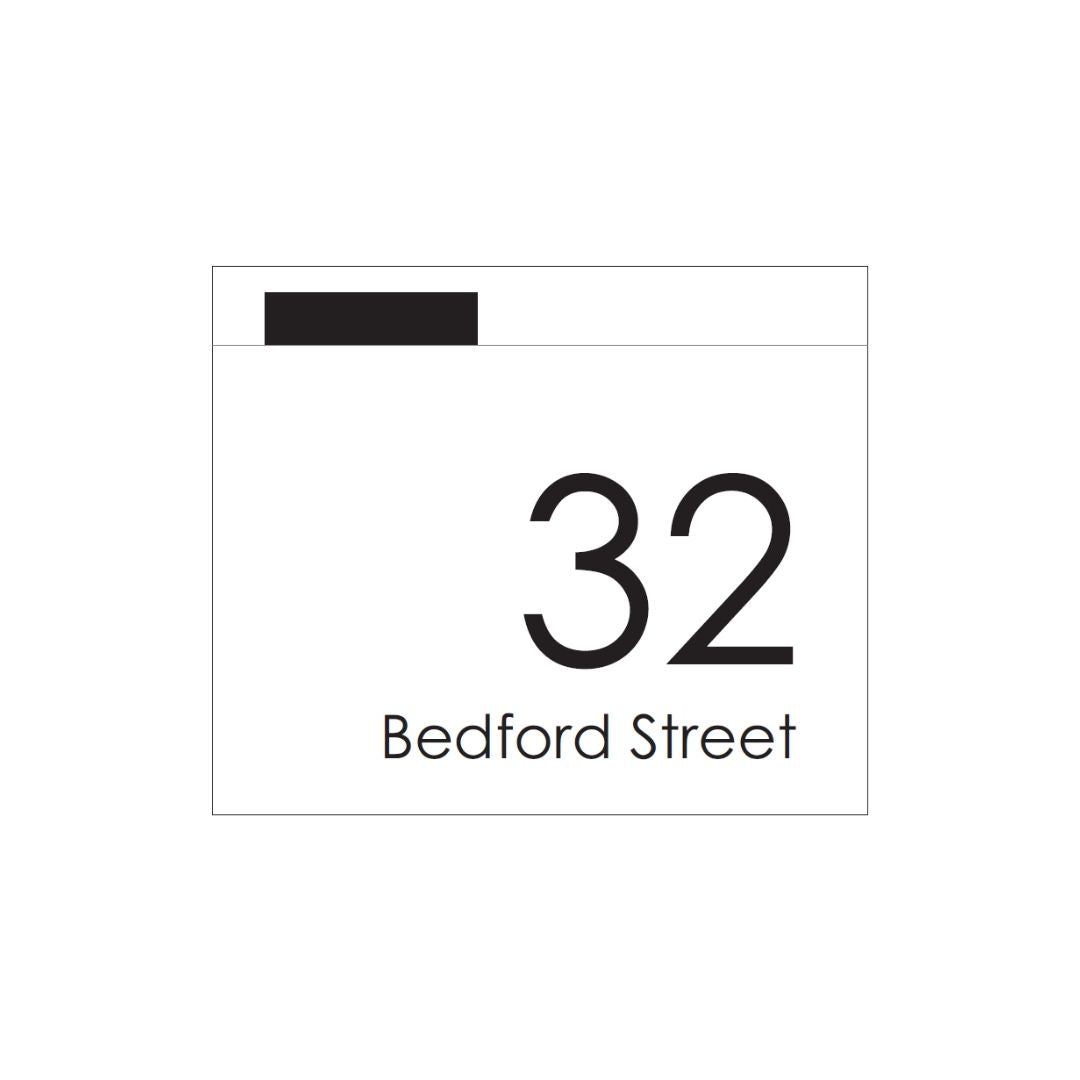 Large Custom Address Decal Sticker Aligned Right