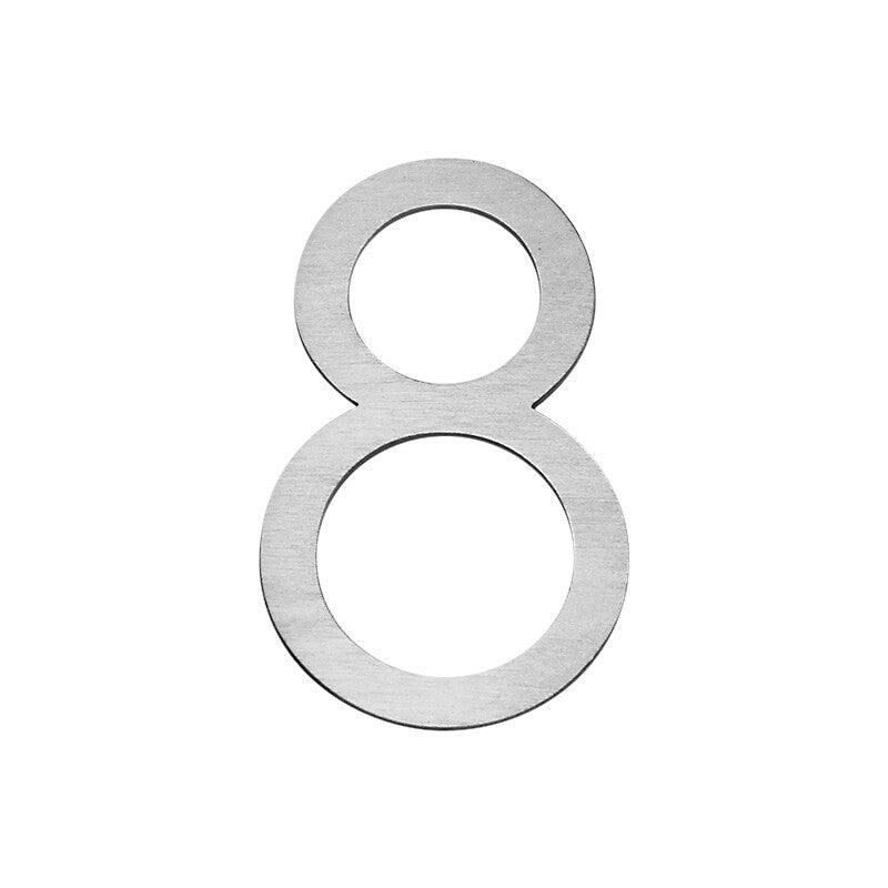 Stick on Slim Numbers – 120mm Stainless Steel