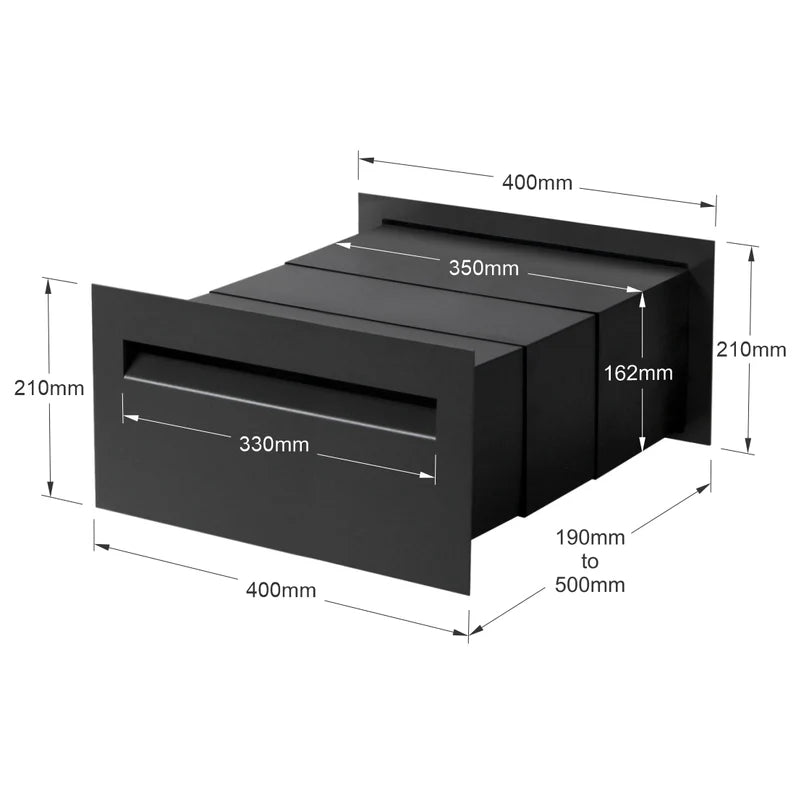 Milkcan Palazzo Black Brick A4 Letterbox