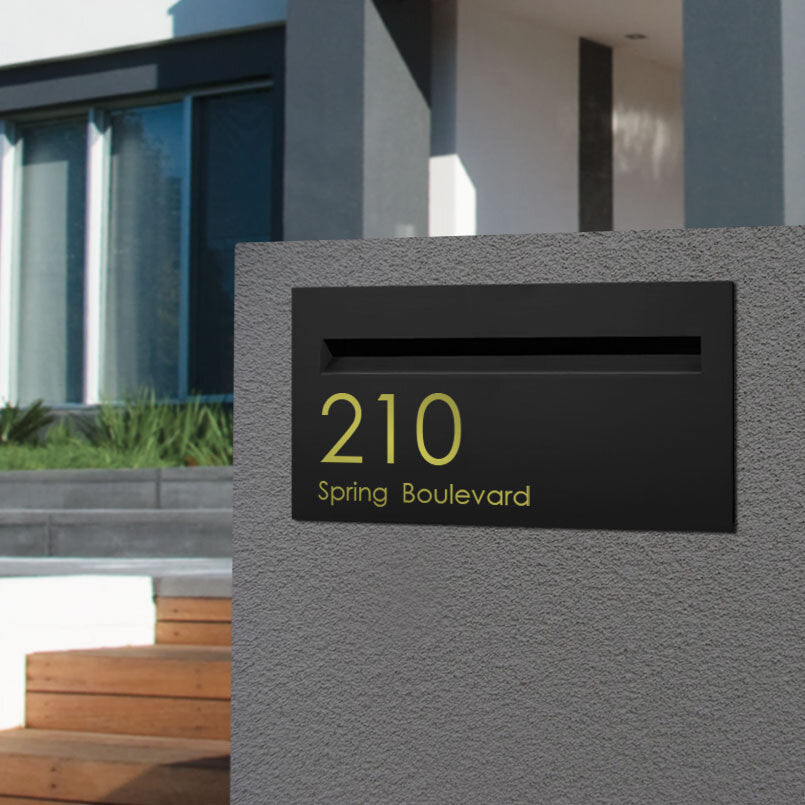 Small Custom Address Decal Sticker Aligned Right