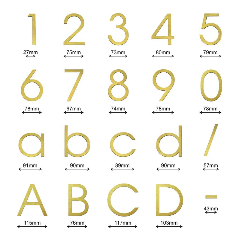 Stick on Slim Numbers – 120mm Gold