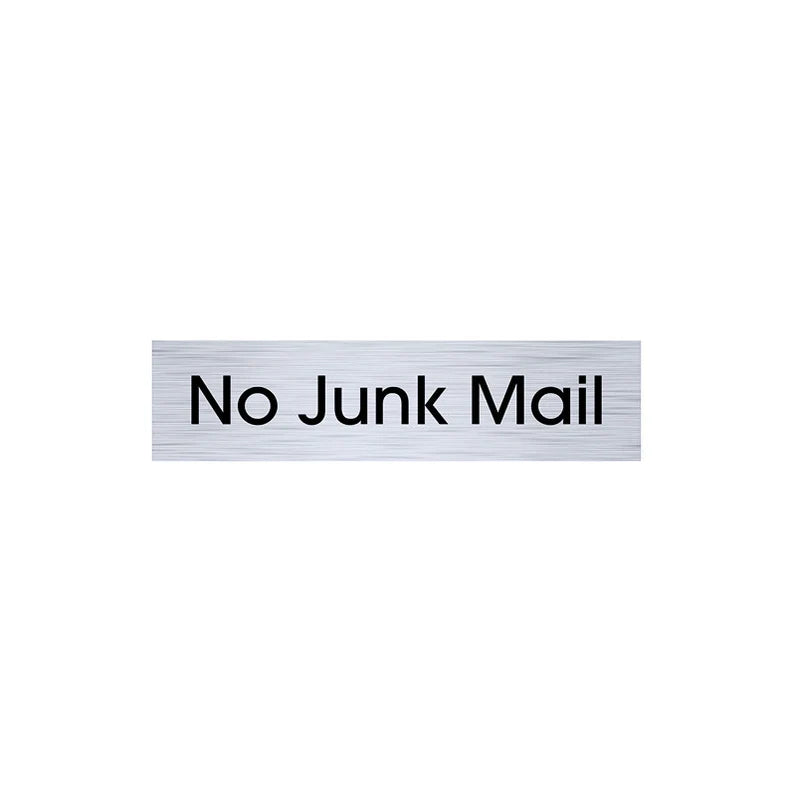 Large No Junk Mail Plaque for letterbox