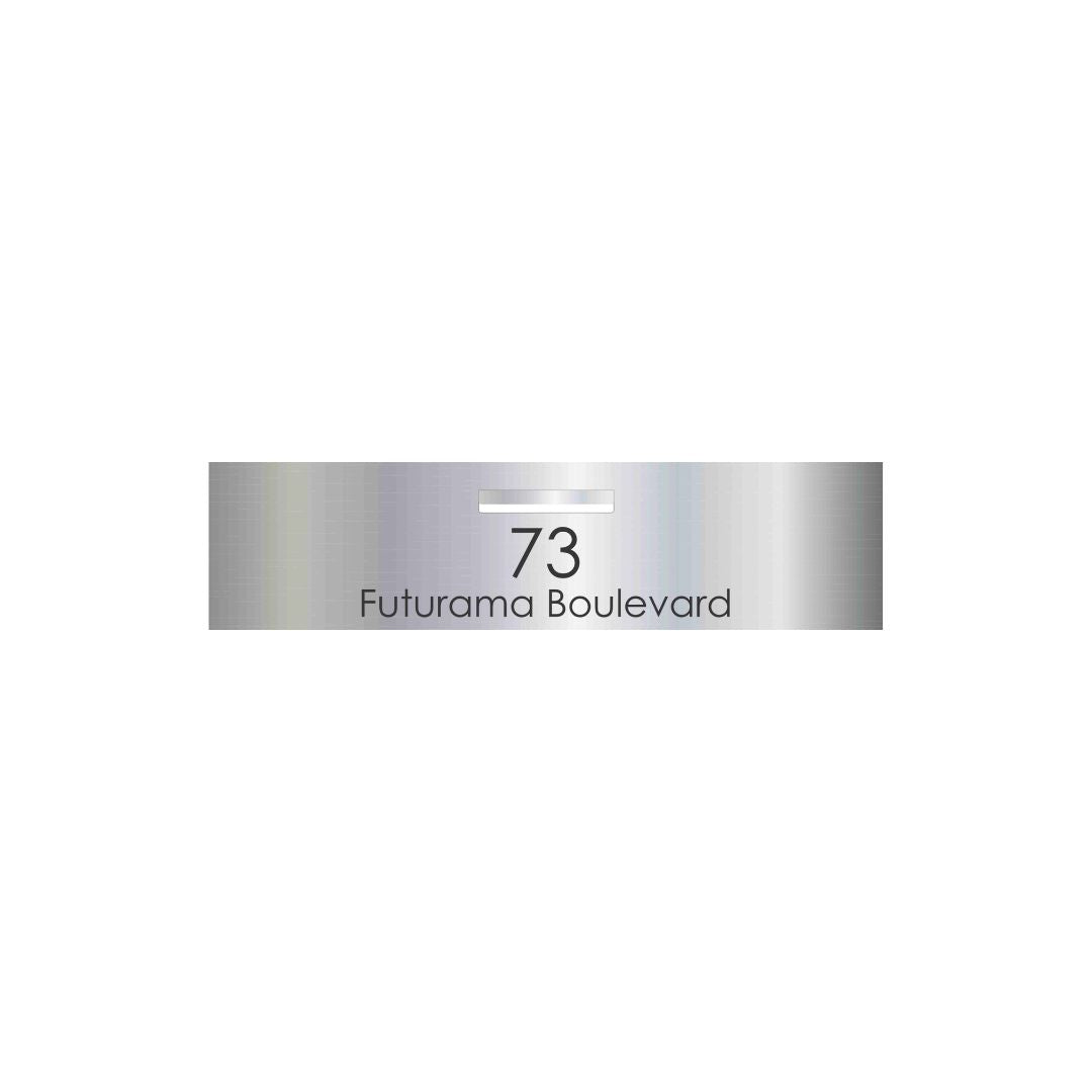 Marine Grade Mirror Polished Stainless Steel Letterbox Faceplate 1200 x 300 (Laser Etched) - 240 Central Slot