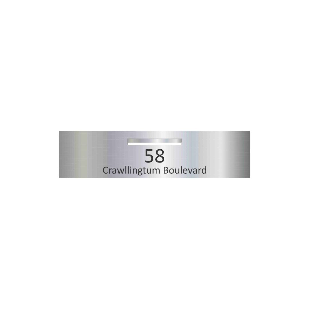 Marine Grade Mirror Polished Stainless Steel Letterbox Faceplate 1200 x 300 (Laser Etched) - 340 Central Slot