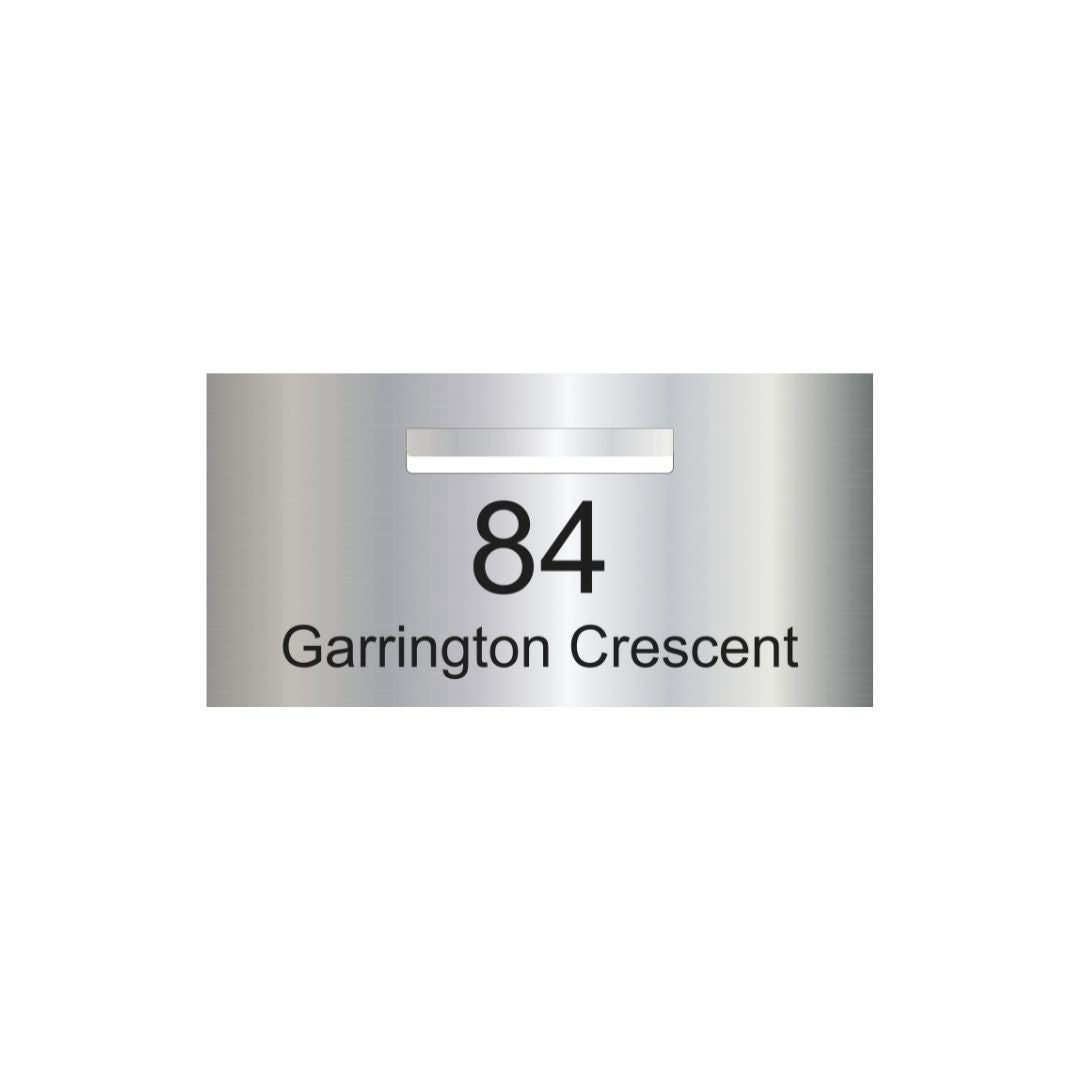 Marine Grade Mirror Polished Stainless Steel Letterbox  600 x 300 (Laser Etched) - 240 Central Slot