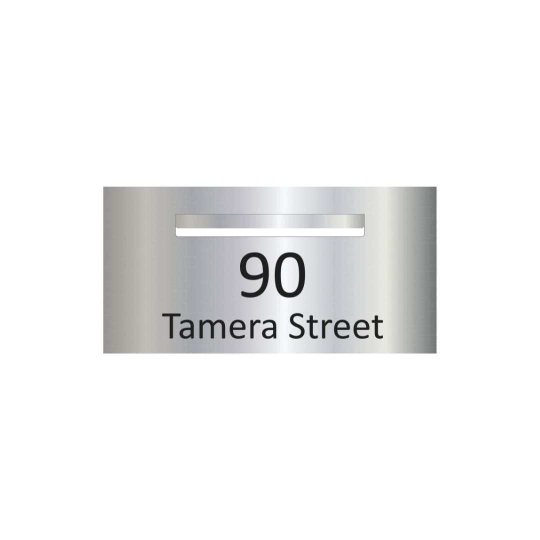 Marine Grade Mirror Polished Stainless Steel Letterbox  600 x 300 (Laser Etched) - 340 Central Slot