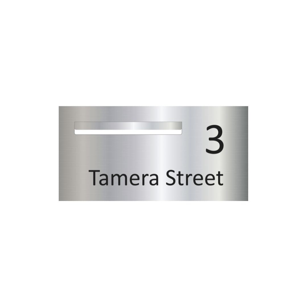 Marine Grade Mirror Polished Stainless Steel Letterbox  600 x 300 (Laser Etched) - 340 Slot LHS