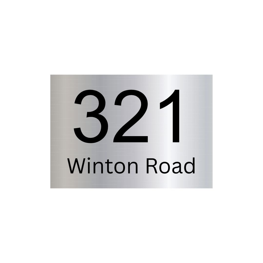 316 Marine Grade Mirror Polished Stainless Steel Address Plate 200 x 140mm - Laser Cut