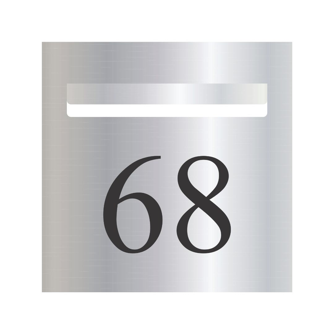 Marine Grade Mirror Polished Stainless Steel Letterbox Faceplate  300 x 300 with 240 Slot (Laser Cut)
