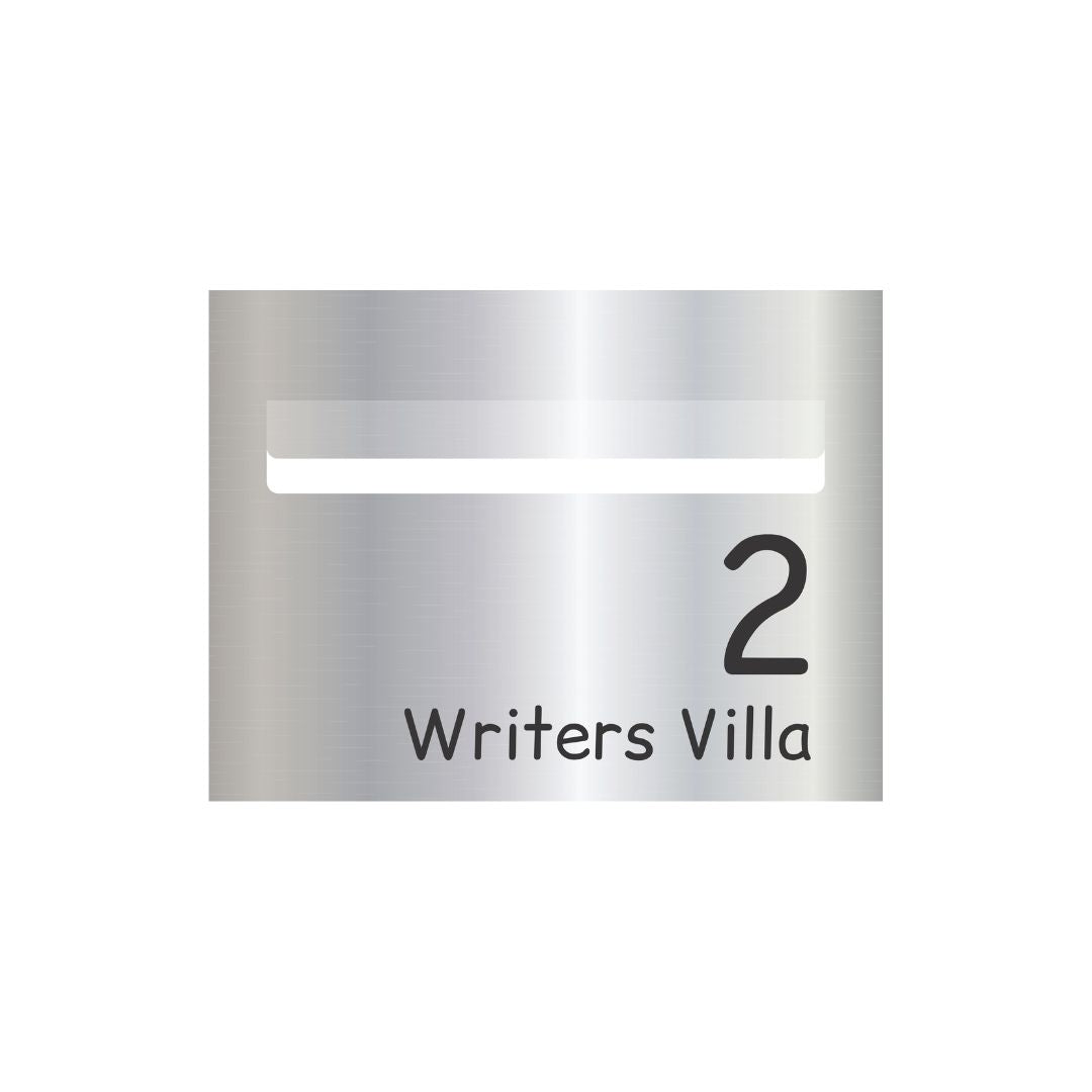 Marine Grade Mirror Polished Stainless Steel Letterbox Faceplate 290 x 220 with 240 Slot (Laser Etched)