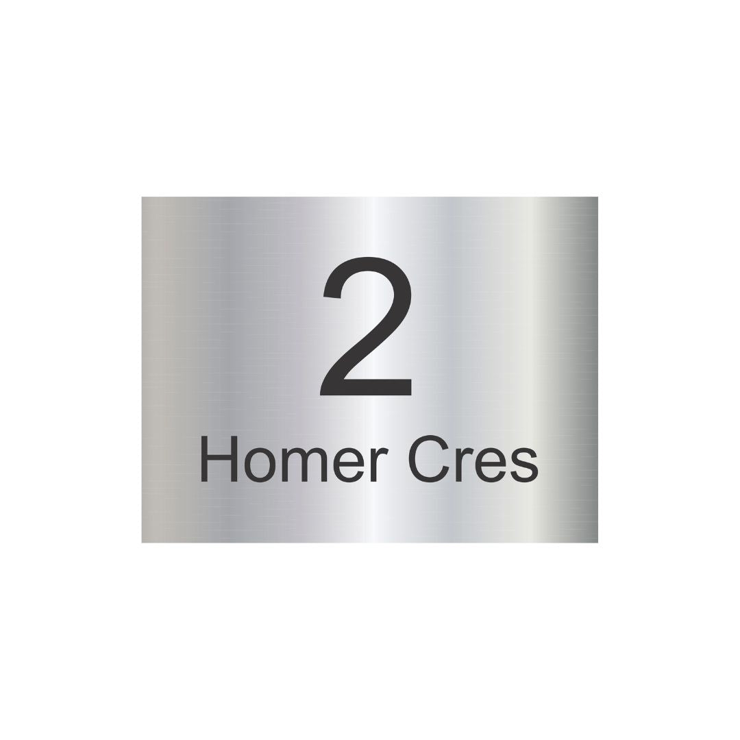 316 Marine Grade Mirror Polished Address Plate 290 x 220 - Laser Cut