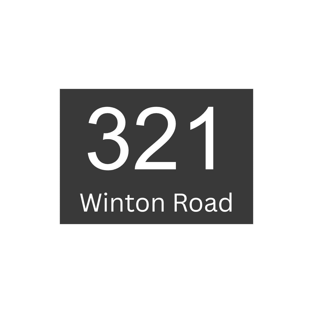 Monument Powder-Coated Aluminium Address Sign with Laser Cut Text - 200 x 140mm