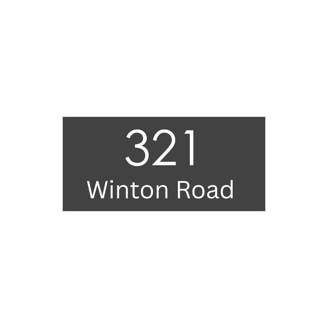 Monument Colorbond Steel Address Sign with Vinyl Text 300 x 140mm - (Centralised Text)