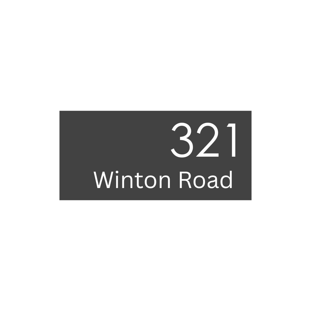 Monument Powder Coated Aluminium Address Sign With Laser Cut Text 300 X 140Mm