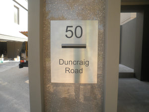 Marine Grade Brushed Stainless Steel Letterbox Faceplate 400 x 600 (Laser Cut) - 240 Slot