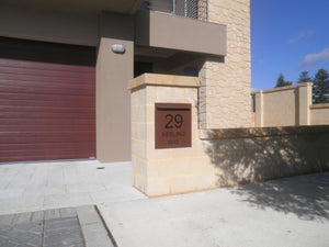 Corten Powder-Coated Aluminium Letterbox Faceplate 390 x 430 with 340 slot