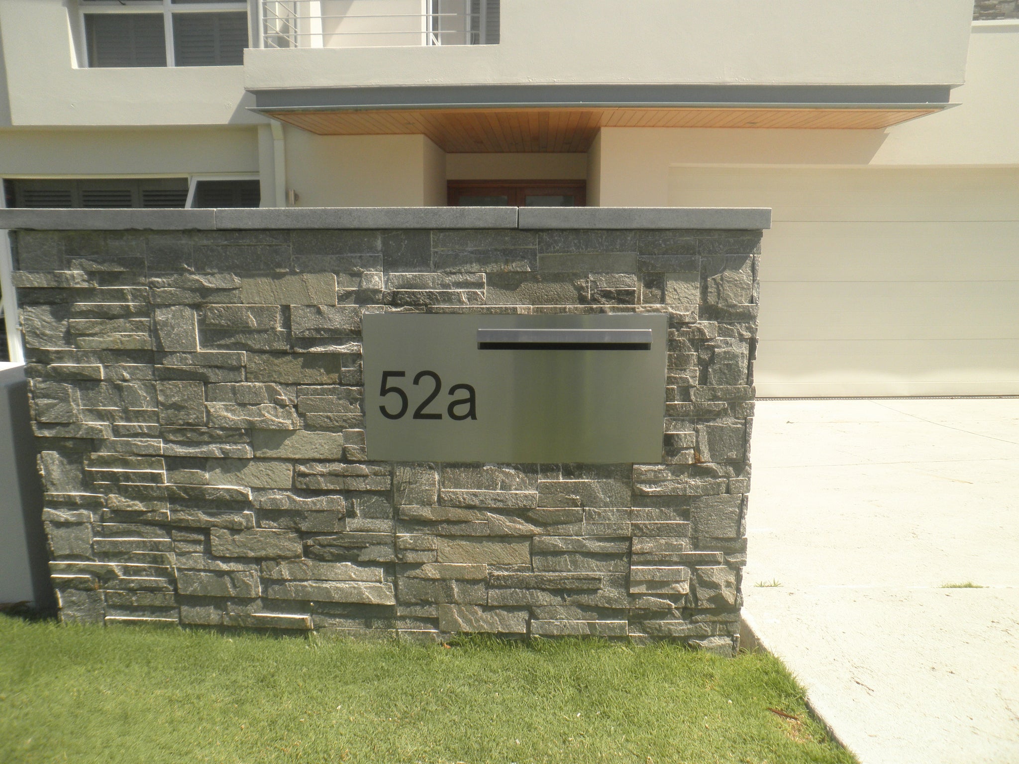 Marine Grade Brushed Stainless Steel Letterbox Faceplate 600 x 300 (Laser Cut) - 340 Slot