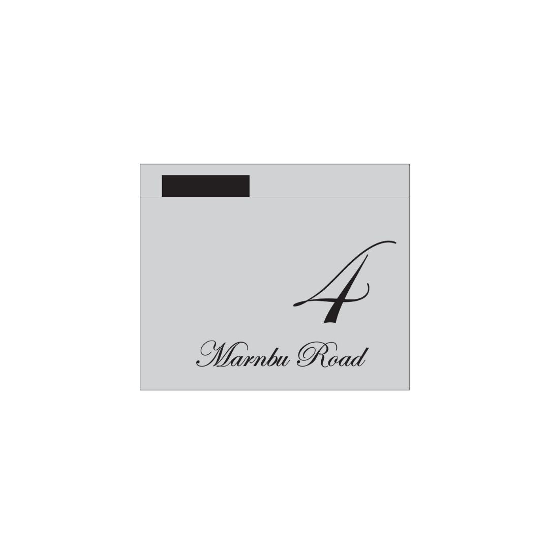 Large Custom Address Decal Sticker Aligned Right