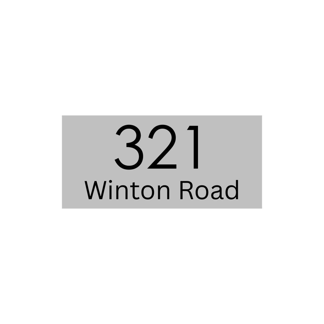 Shale Grey Powder-Coated Aluminium Address Sign with Laser Cut Text - 300 x 140mm - (Text Centralised)