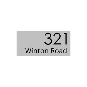 Shale Grey Colorbond Steel Address Sign with Vinyl Text 300 x 140mm