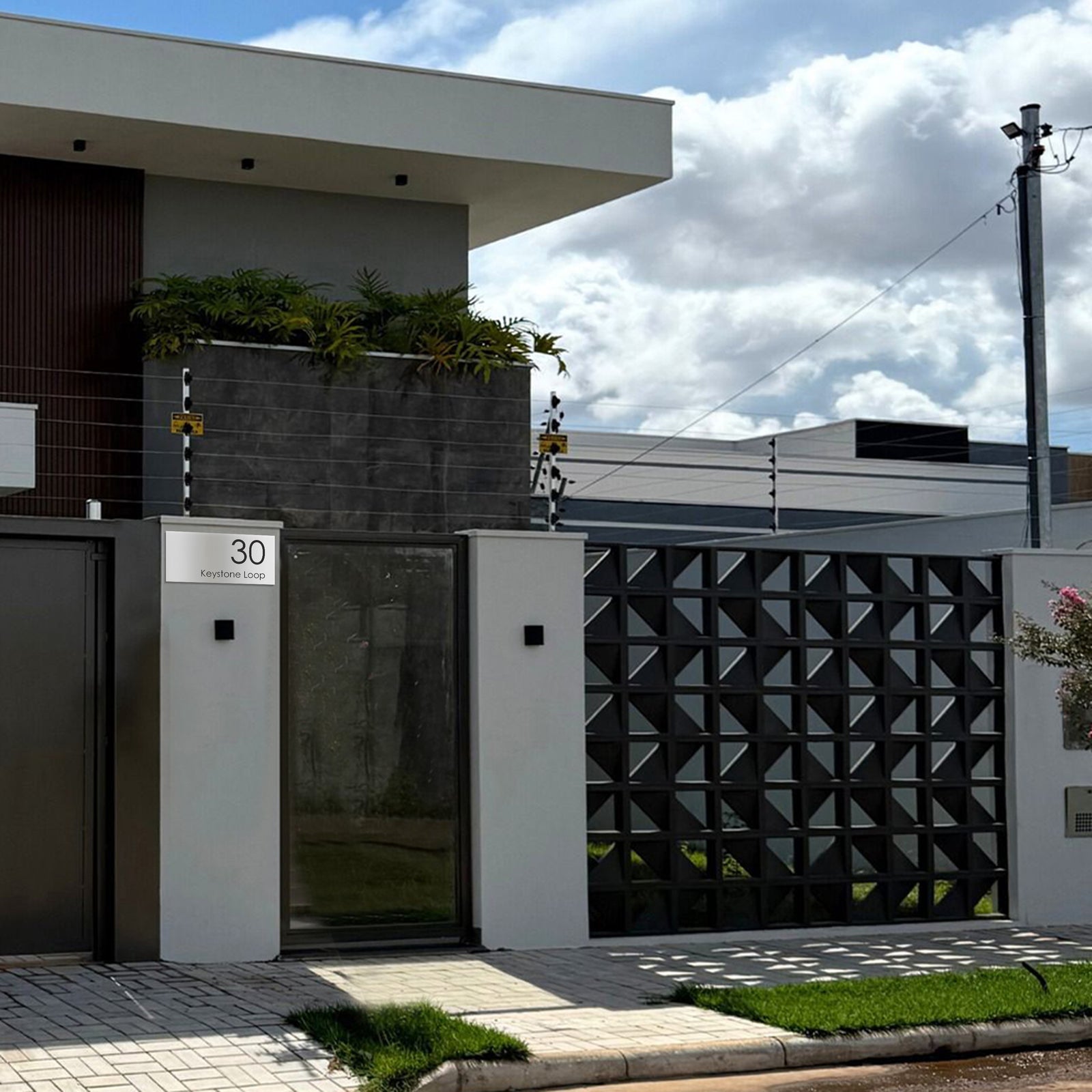 316 Marine Grade Brushed Stainless Steel Address Plate 300 x 140mm - Laser Etched