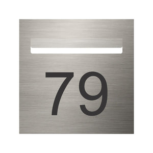 Marine Grade Brushed Stainless Steel Letterbox Faceplate 300 x 300 with 240 Slot (Laser Etched)