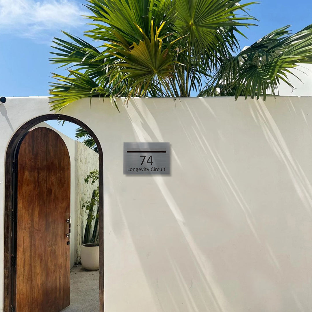 Marine Grade Brushed Stainless Steel Letterbox Faceplate 400 x 250 (Laser Etched) - 340 Slot