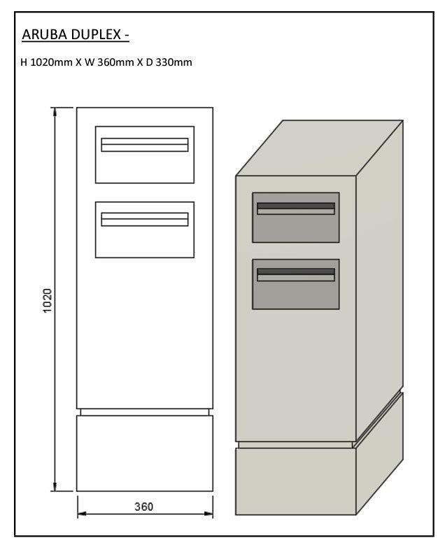 Poly-Tek Aruba Duplex Letterbox