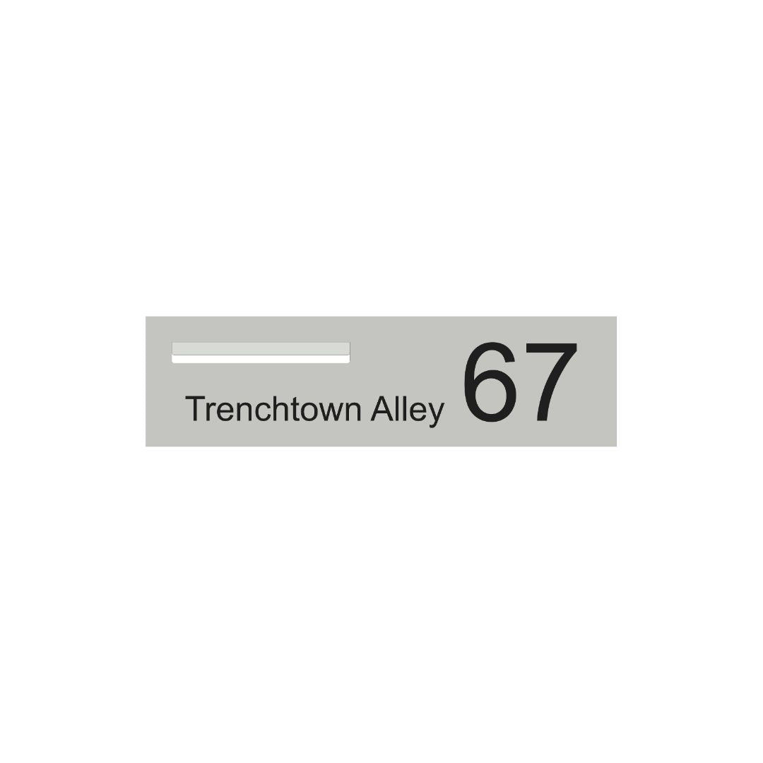 Shale Grey Powder-Coated Aluminium Letterbox Faceplate 900 x 250 - 340 Slot LHS