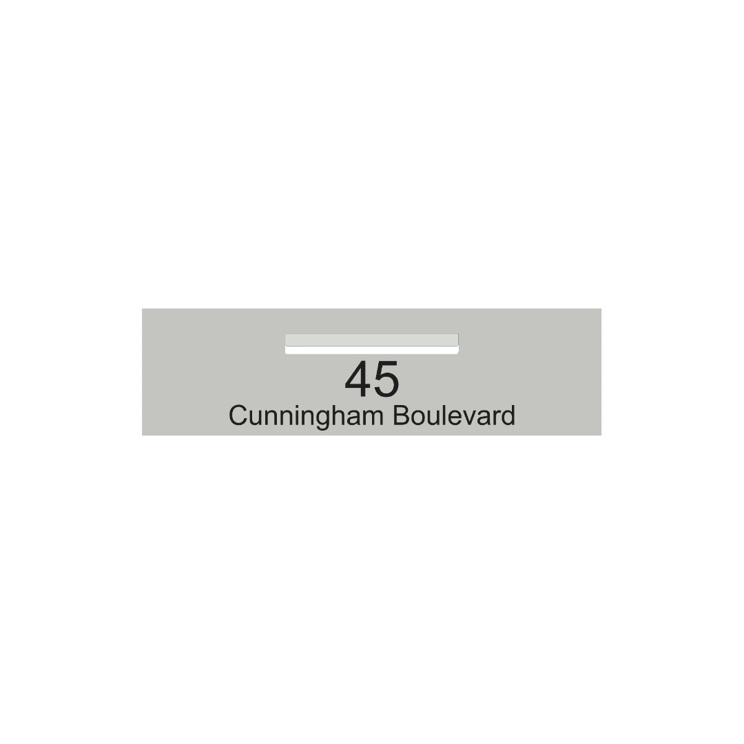 Shale Grey Powder-Coated Aluminium Letterbox Faceplate 900 x 250 - 340 Central Slot