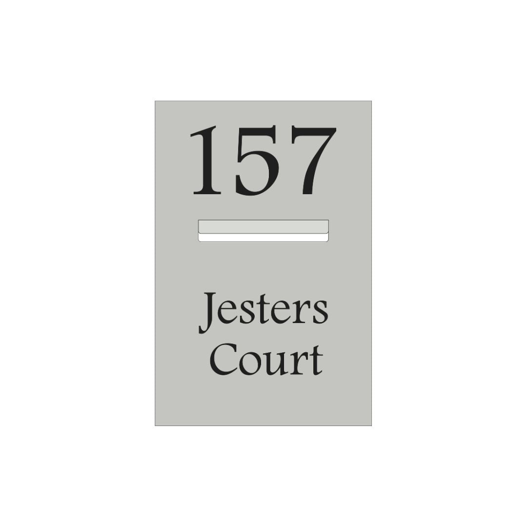 Shale Grey Powder-Coated Aluminium Letterbox Faceplate 400 x 600 - 240 Slot