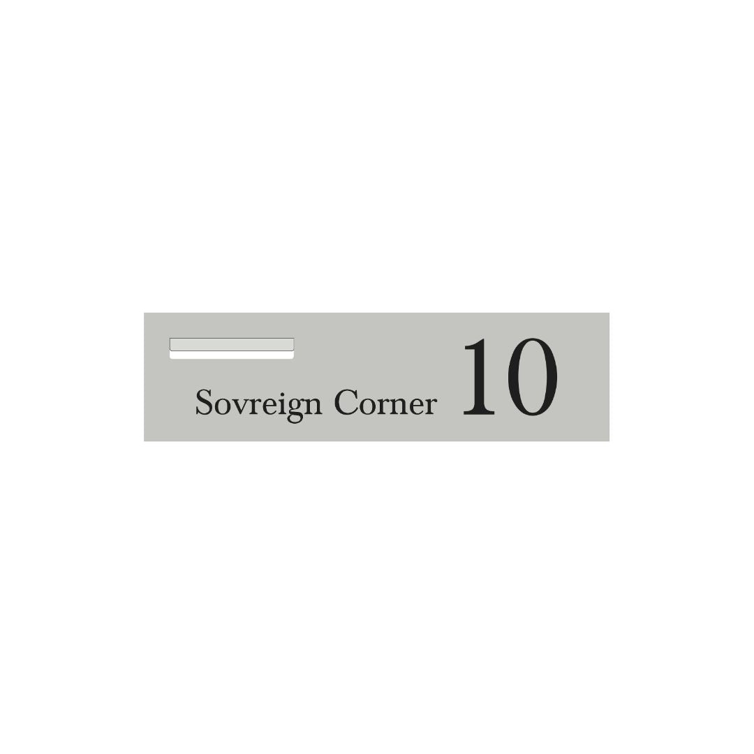 Shale Grey Powder-Coated Aluminium Letterbox Faceplate 900 x 250 - 240 Slot LHS