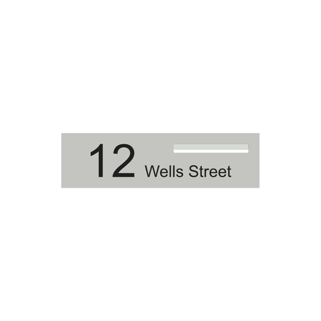 Shale Grey Powder-Coated Aluminium Letterbox Faceplate 900 x 250 - 340 Slot