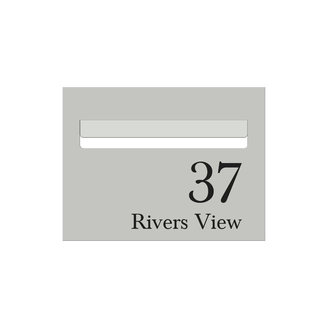 Shale Grey Powder-Coated Aluminium Letterbox Faceplate 290 x 220 with 240 Slot