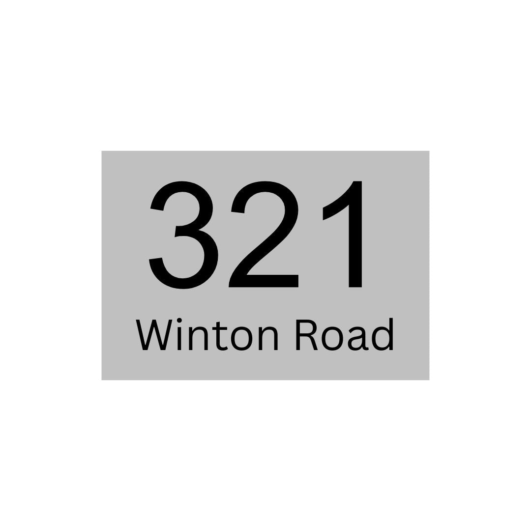 Shale Grey Powder-Coated Aluminium Address Sign with Laser Cut Text - 200 x 140mm