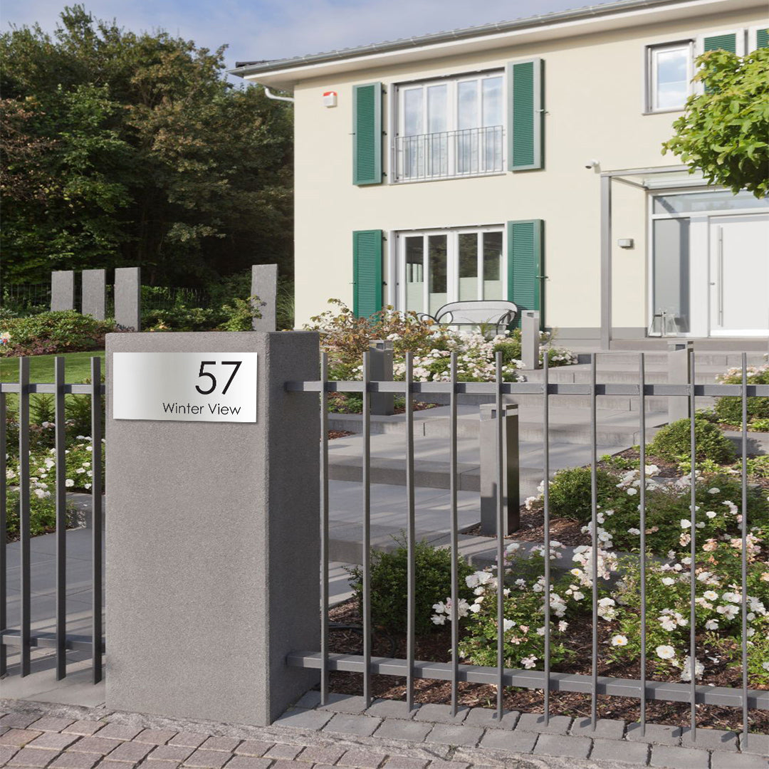 Marine Grade Brushed Stainless Steel Address Sign 600 x 300 (Laser Etched)
